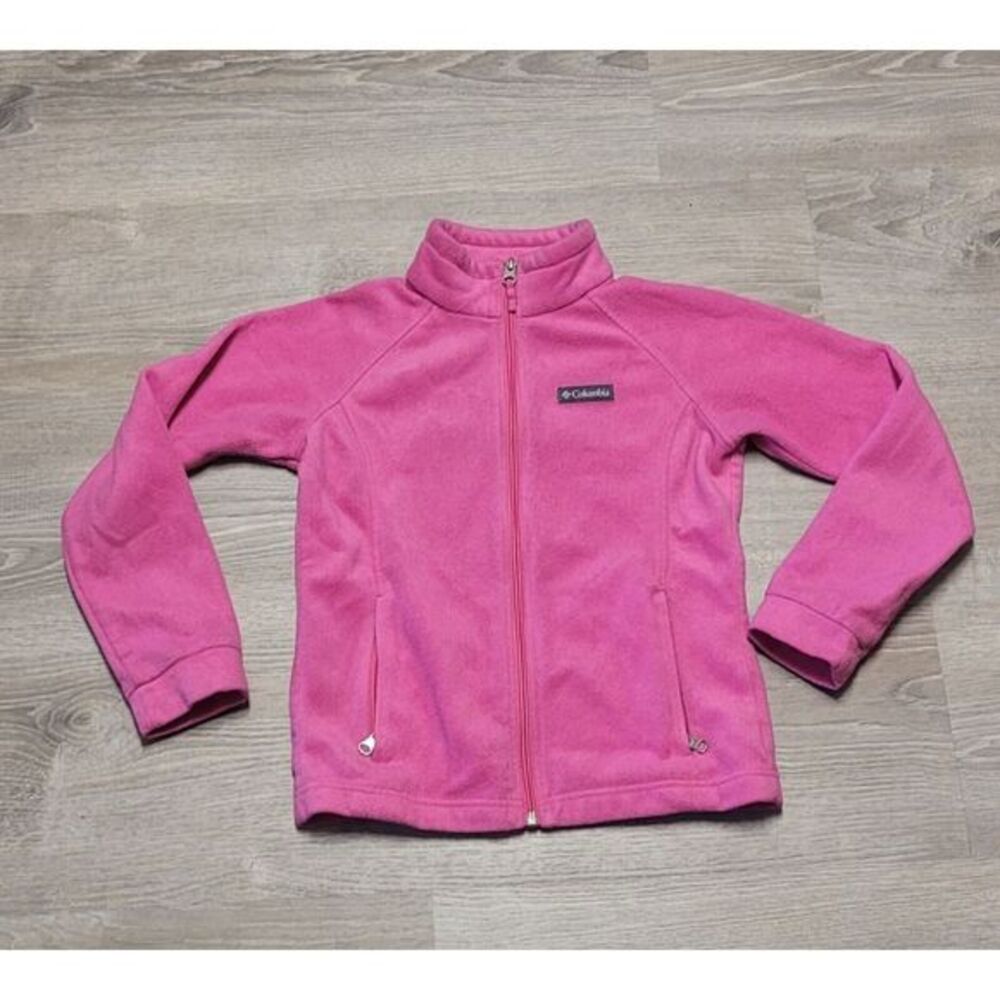 Columbia Girls Fleece Pink Jacket Size M 10/12